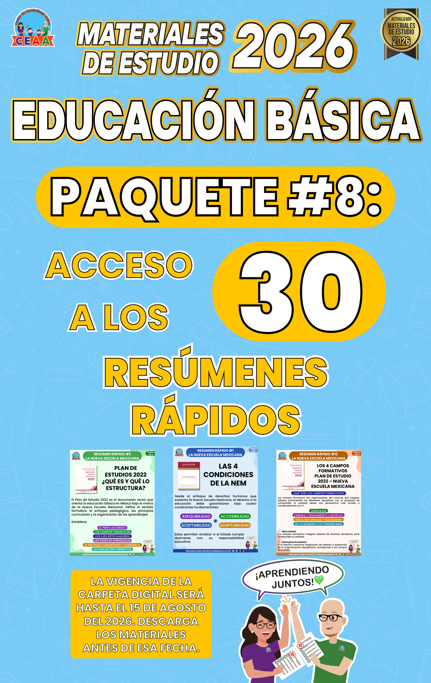 Paquete #8 Materiales de Estudio 2026: Resúmenes Rápidos