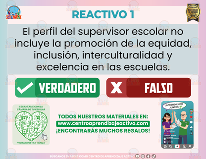 Cuadernillo de Estudio - Perfil Profesional del Supervisor Escolar - Verdadero o Falso en PDF