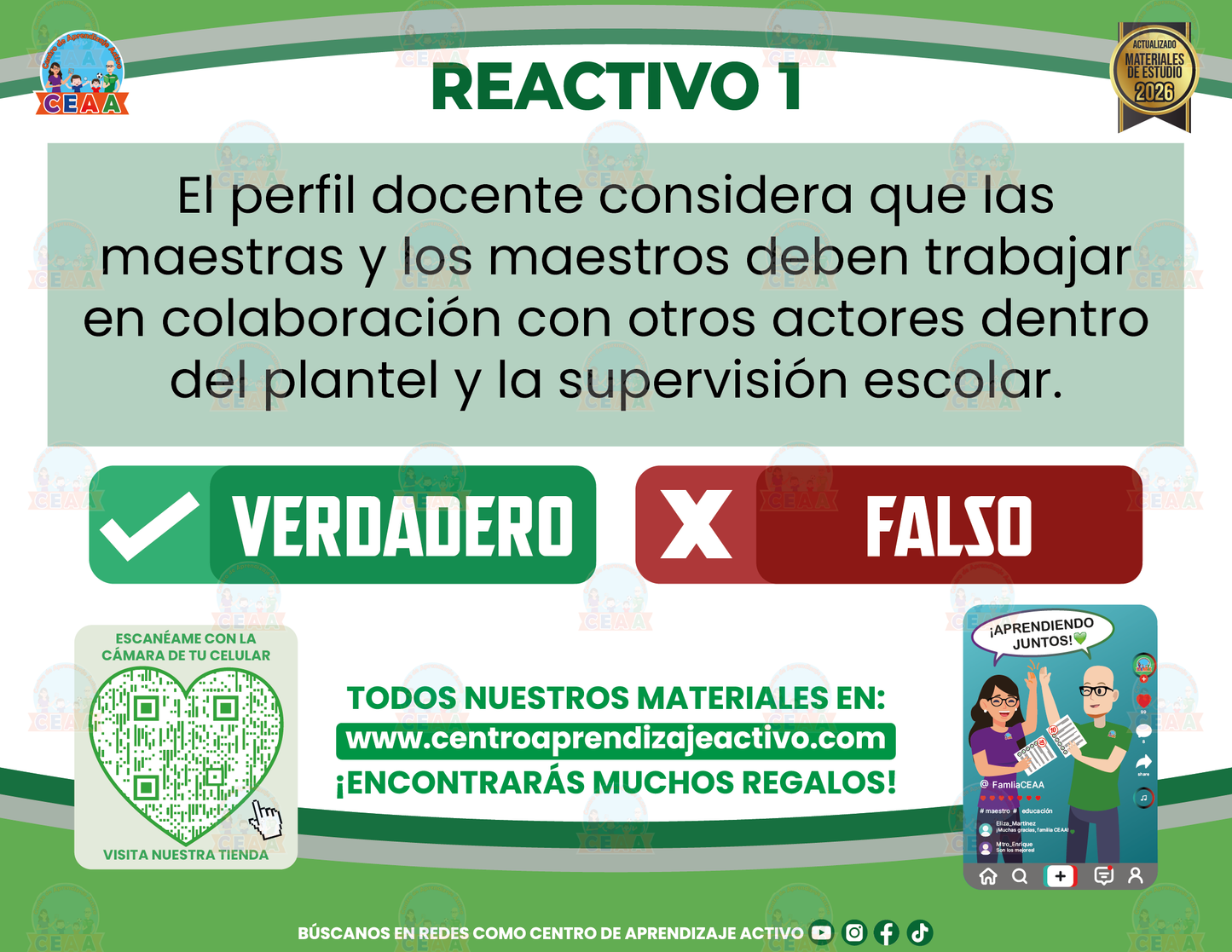Cuadernillo de Estudio - Perfil Profesional de las maestras y los maestros - Verdadero o Falso en PDF