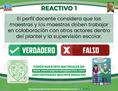 Cuadernillo de Estudio - Perfil Profesional de las maestras y los maestros - Verdadero o Falso en PDF