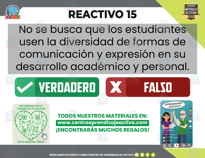 Cuadernillo de Estudio - Plan2022-Campo Formativo “Lenguajes” - Verdadero o Falso