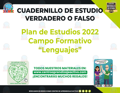 Cuadernillo de Estudio - Plan2022-Campo Formativo “Lenguajes” - Verdadero o Falso