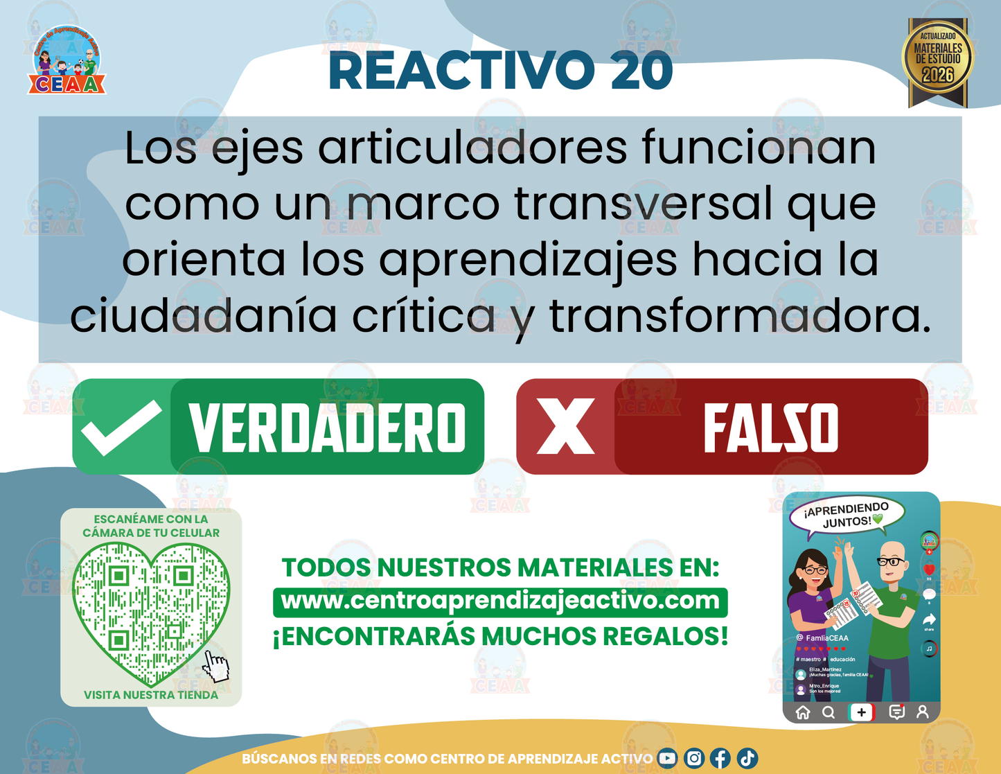 Cuadernillo de Estudio - Plan 2022 Ejes Articuladores - Verdadero o Falso en PDF