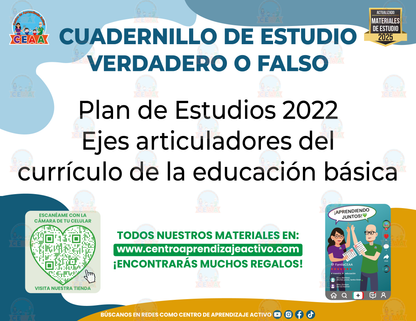 Cuadernillo de Estudio - Plan2022-Ejes Articuladores - Verdadero o Falso