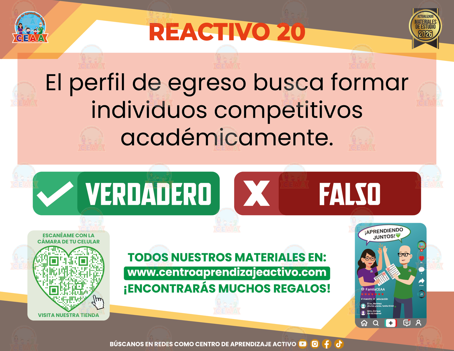 Cuadernillo de Estudio - Plan 2022 Perfil de Egreso - Verdadero o Falso en PDF