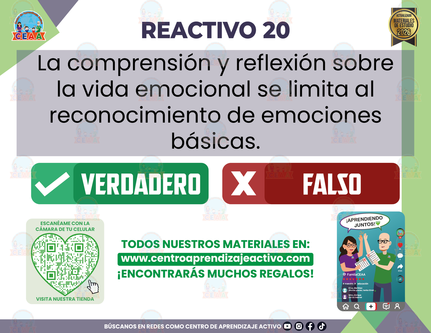 Cuadernillo de Estudio - Plan 2022 Campo Formativo De lo humano y lo comunitario - Verdadero o Falso en PDF