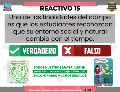 Cuadernillo de Estudio - Plan 2022 Campo Formativo “Ética, naturaleza y sociedades” - Verdadero o Falso