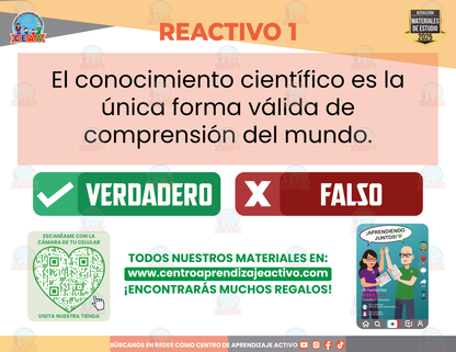 Cuadernillo de Estudio - Plan 2022 Campo Formativo “Saberes y pensamiento científico” - Verdadero o Falso