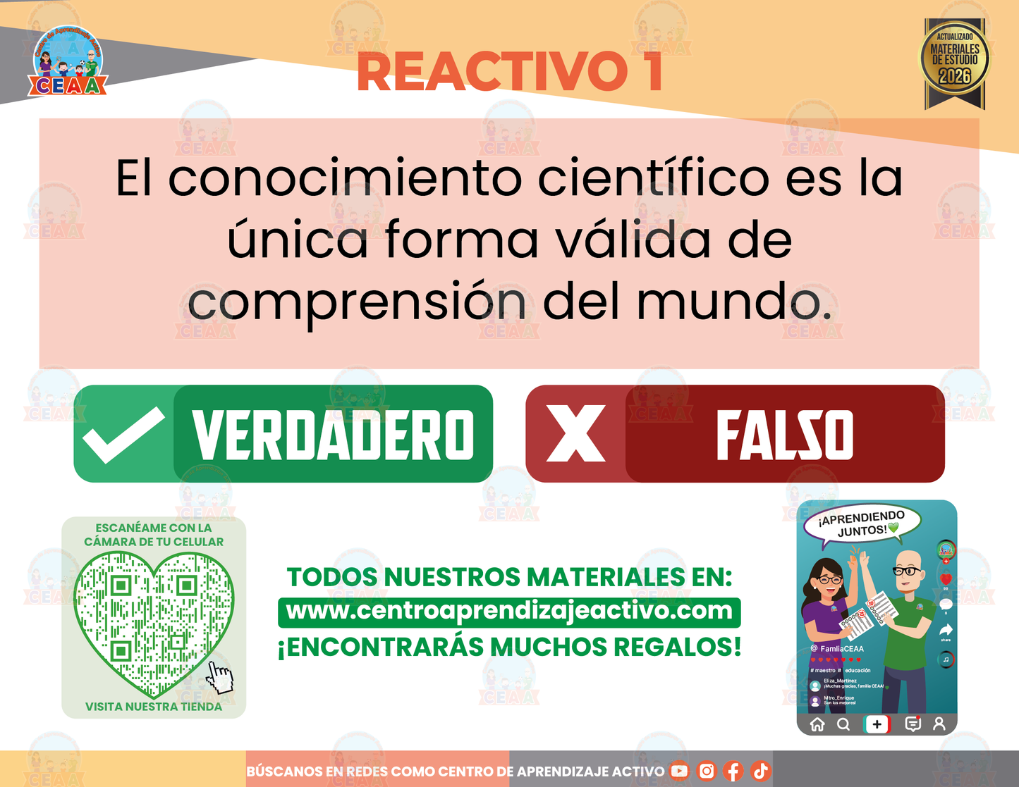 Cuadernillo de Estudio - Plan 2022 Campo Formativo Saberes y pensamiento científico - Verdadero o Falso en PDF