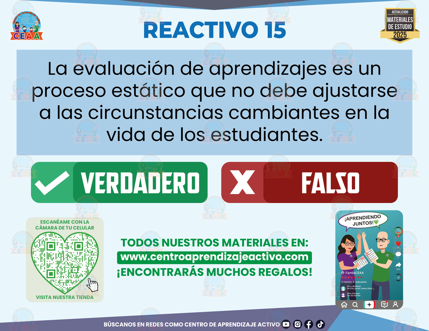 Cuadernillo de Estudio - Plan 2022 La evaluación de los aprendizajes - Verdadero o Falso