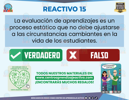 Cuadernillo de Estudio - Plan 2022 La evaluación de los aprendizajes - Verdadero o Falso