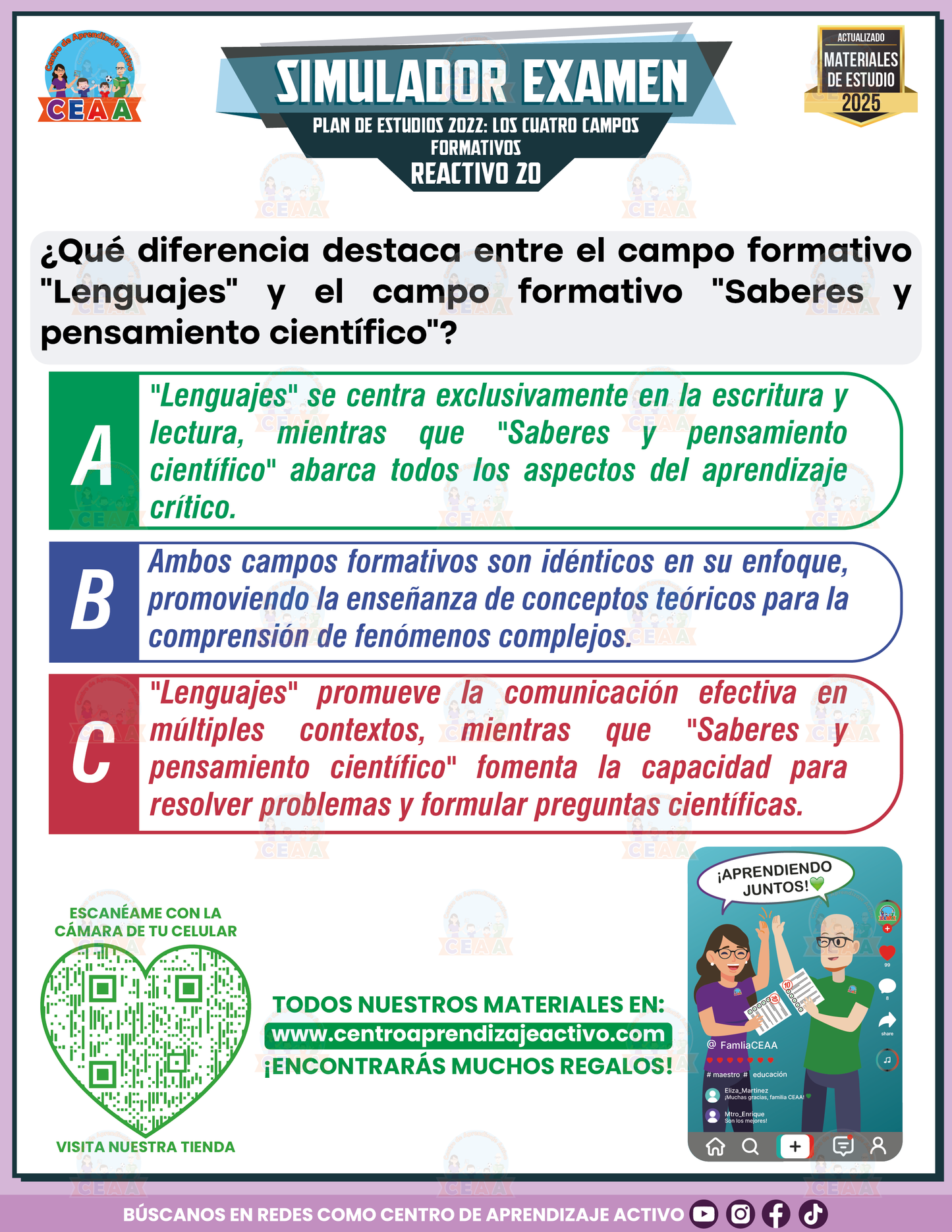 Simulador de Examen Plan de Estudios 2022: Los 4 Campos Formativos en PDF