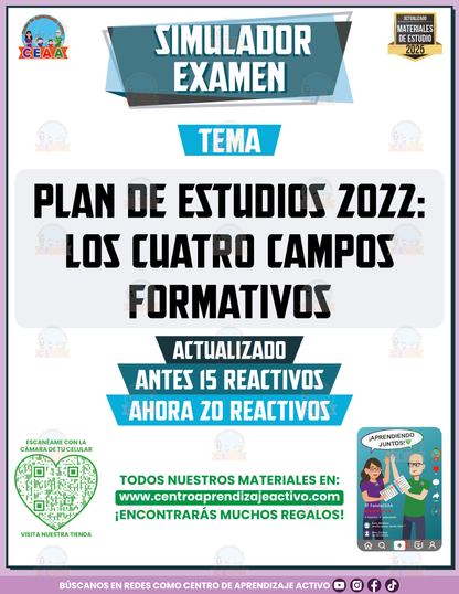 Simulador de Examen Plan de Estudios 2022: Los 4 Campos Formativos en PDF