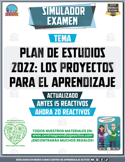 Simulador de Examen Plan 2022: Los Proyectos para el Aprendizaje en PDF