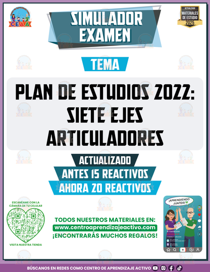 Simulador de examen Plan 2022 Siete Ejes Articuladores en PDF