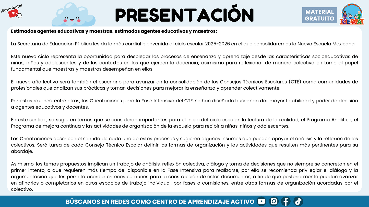 Presentación CTE Fase Intensiva Tema 4 (Editable en PowerPoint)