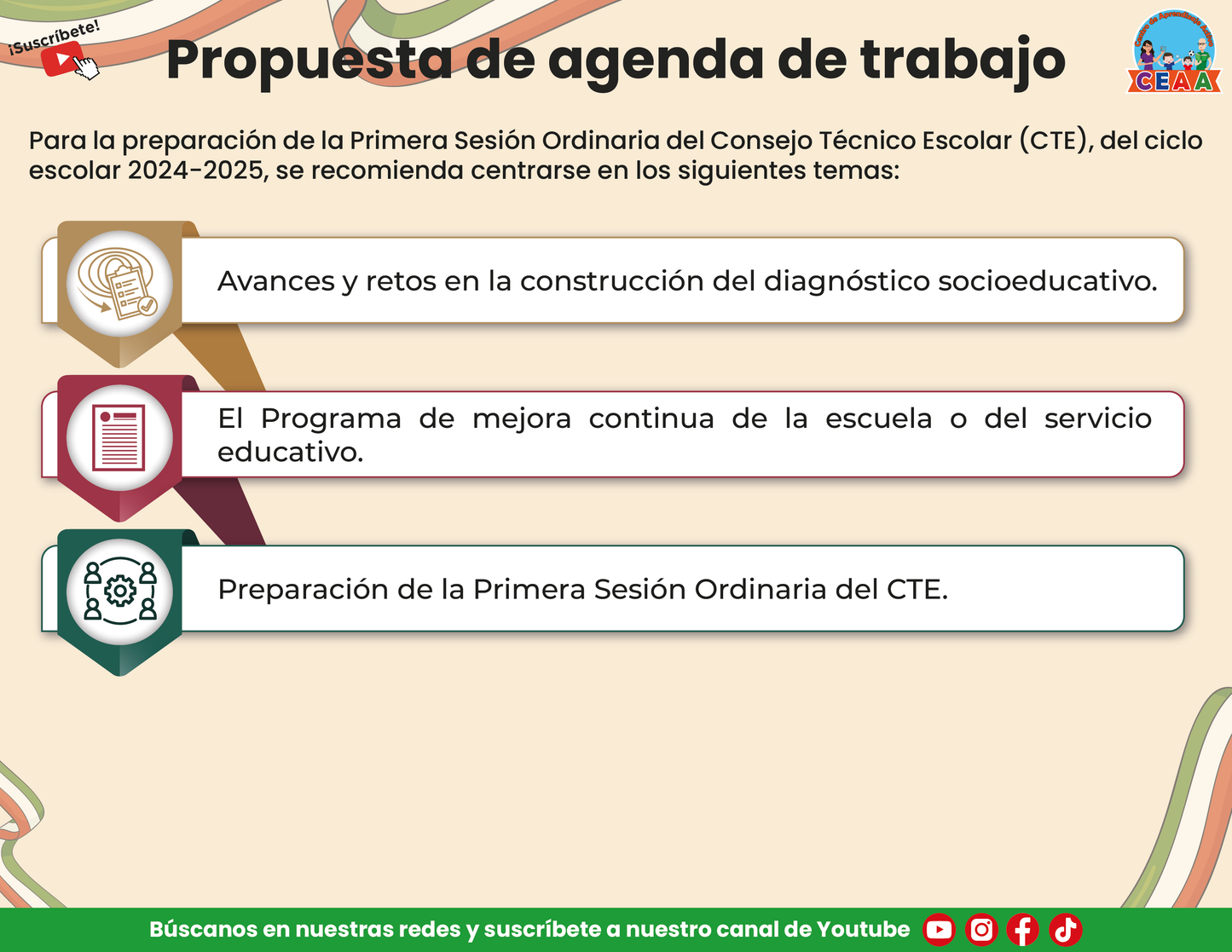 Presentación Primera Sesión Consejo Técnico Escolar Septiembre 2024 para Directivos y Supervisores en PDF