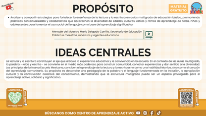 Presentación CTE Multigrado Tema 4: La Lectura y la Escritura en Aulas Multigrado en PDF