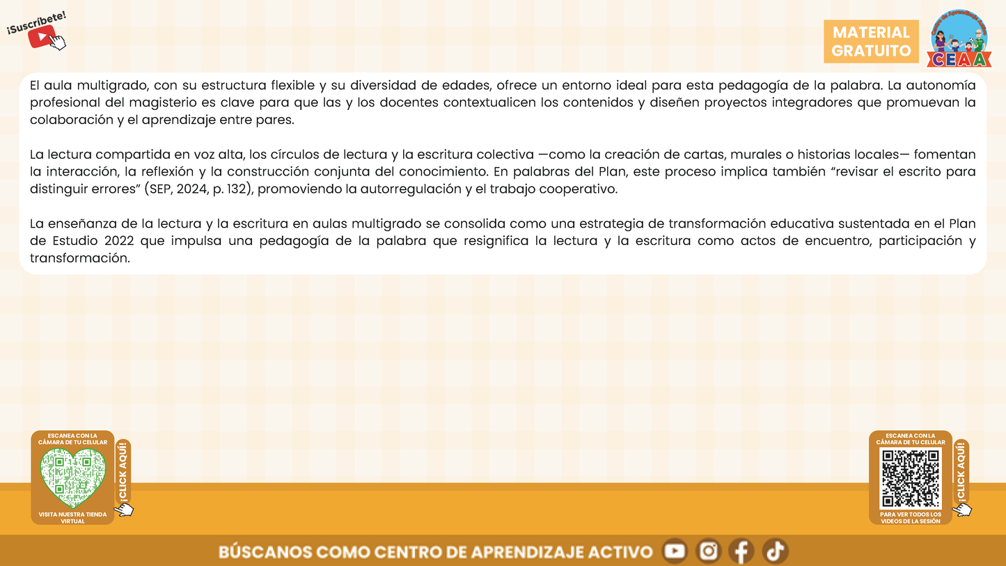 Presentación CTE Multigrado Tema 4: La Lectura y la Escritura en Aulas Multigrado en PDF