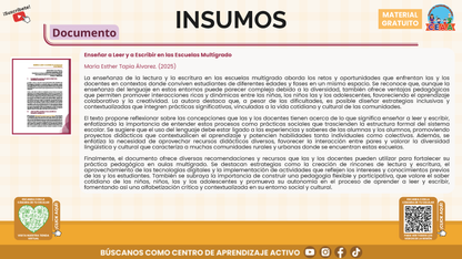 Presentación CTE Multigrado Tema 4: La Lectura y la Escritura en Aulas Multigrado en PDF