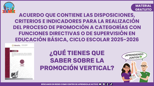 PRESENTACIÓN ACUERDO QUE CONTIENE LAS DISPOSICIONES, CRITERIOS E INDICADORES PARA LA REALIZACIÓN DEL PROCESO DE PROMOCIÓN A CATEGORÍAS CON FUNCIONES DIRECTIVAS O DE SUPERVISIÓN EN EDUCACIÓN BÁSICA, CICLO ESCOLAR 2025-2026