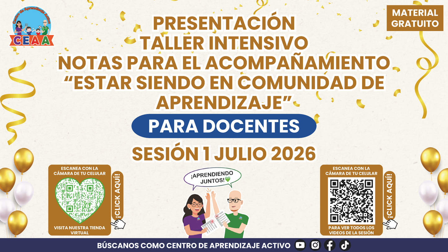 Presentación Taller Intensivo Sesión 1 Espacios 1 y 2 Julio 2026
