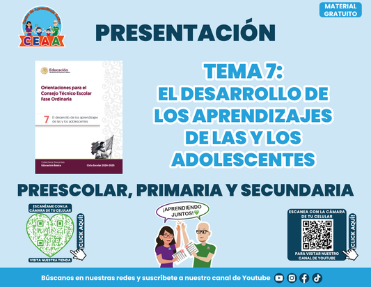 Presentación CTE TEMA 7: EL DESARROLLO DE LOS APRENDIZAJES DE LAS Y LOS ADOLESCENTES