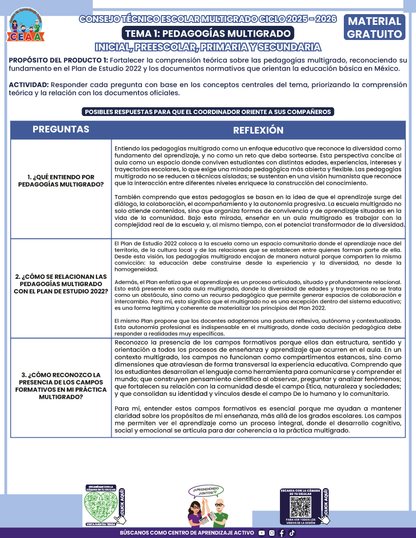 Formato de Productos CTE Multigrado Tema 1 en PDF