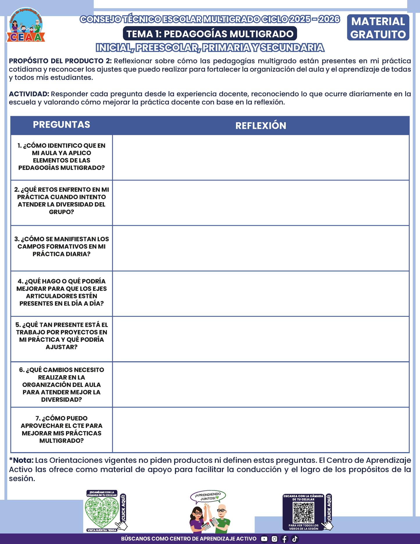 Formato de Productos CTE Multigrado Tema 1 en PDF