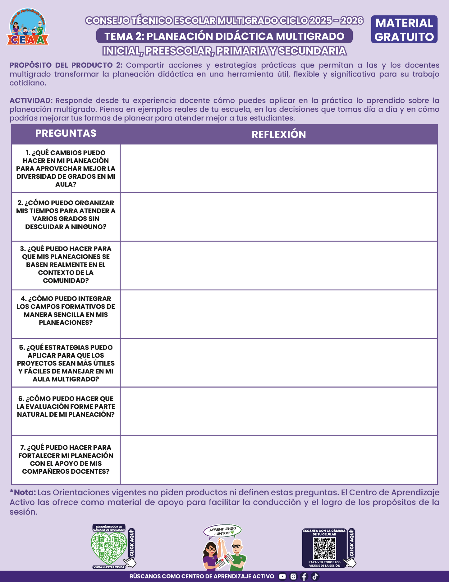 Formato de Productos CTE Multigrado Tema 2 en PDF