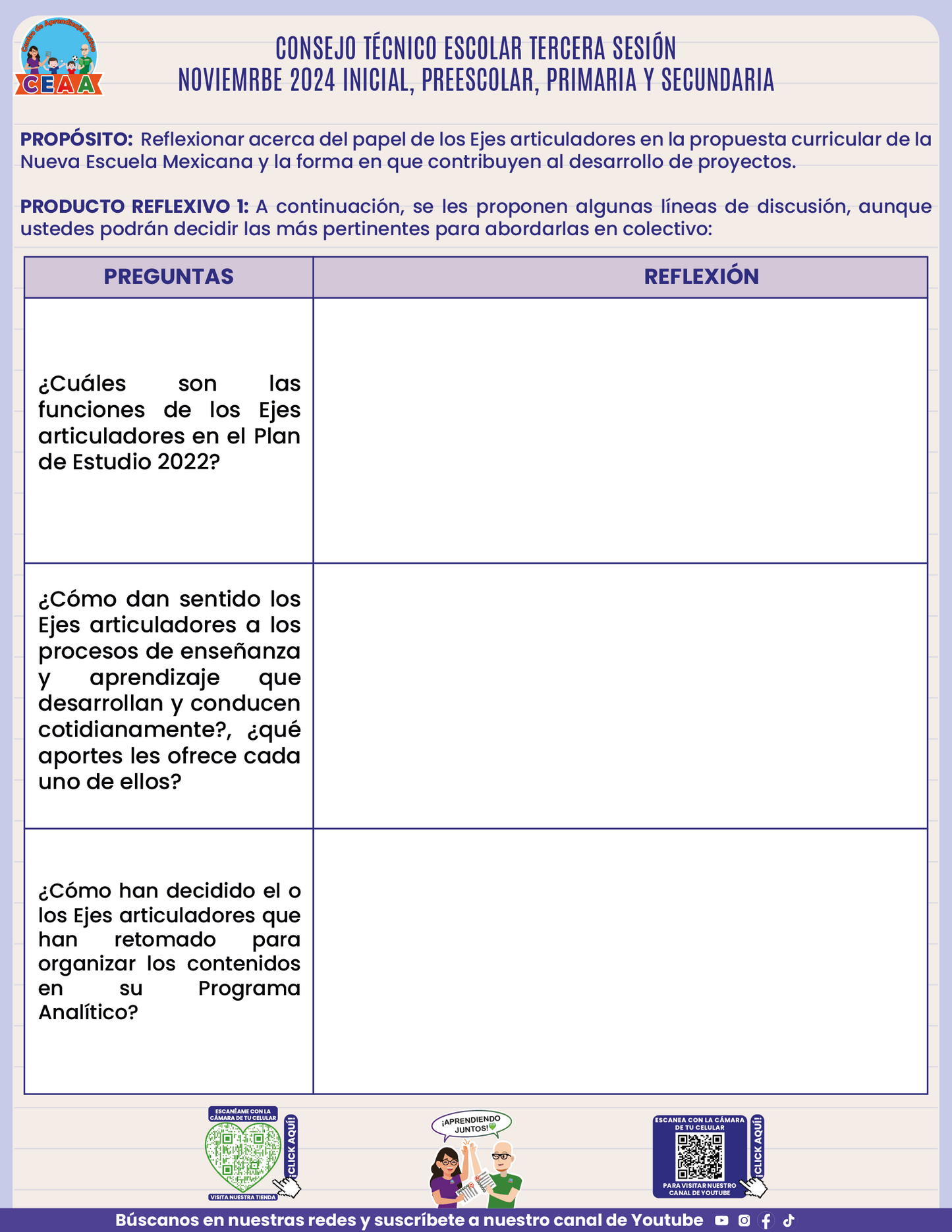 Formatos de Productos CTE Sesión 3 en PDF Noviembre 2024