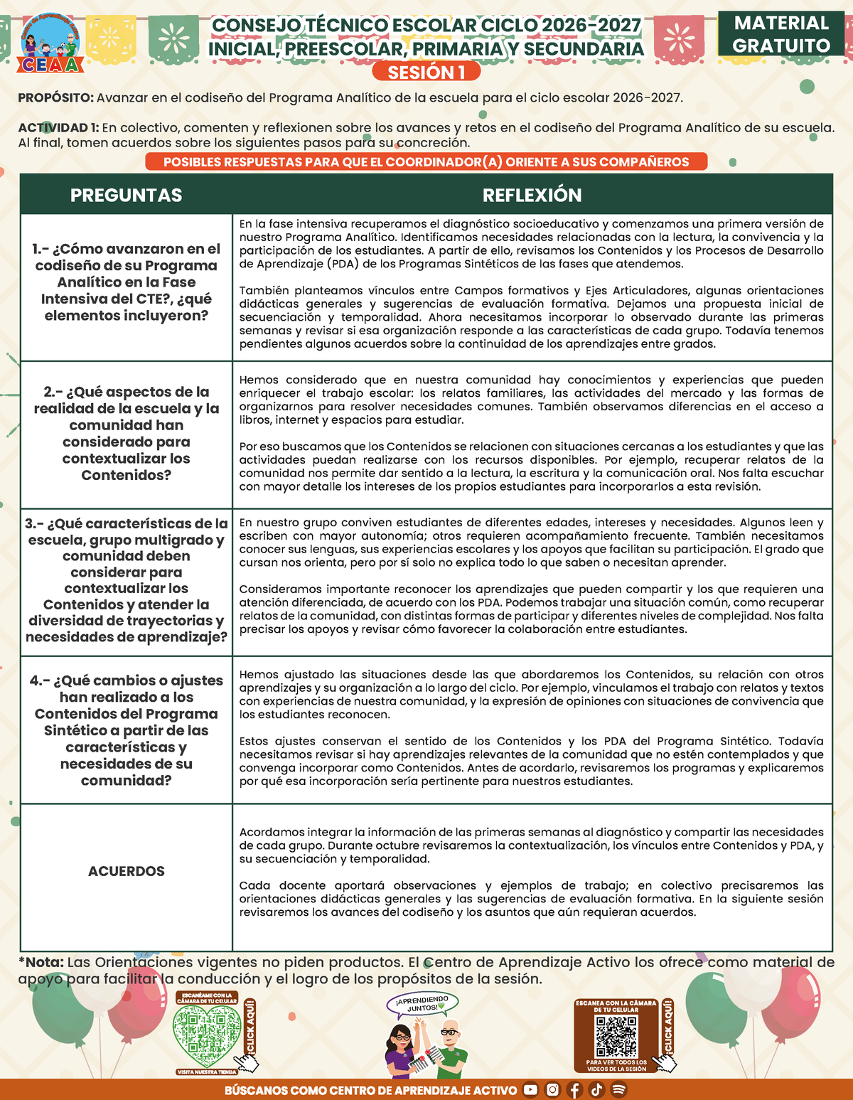 Formato de Productos para tu CTE Sesión 1 Septiembre 2026 en PDF