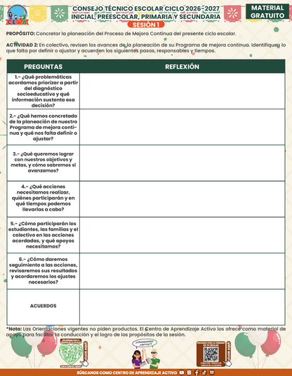 Formato de Productos para tu CTE Sesión 1 Septiembre 2026 en PDF