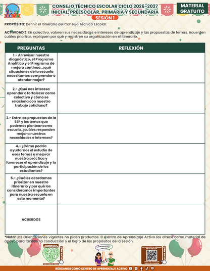 Formato de Productos para tu CTE Sesión 1 Septiembre 2026 en PDF