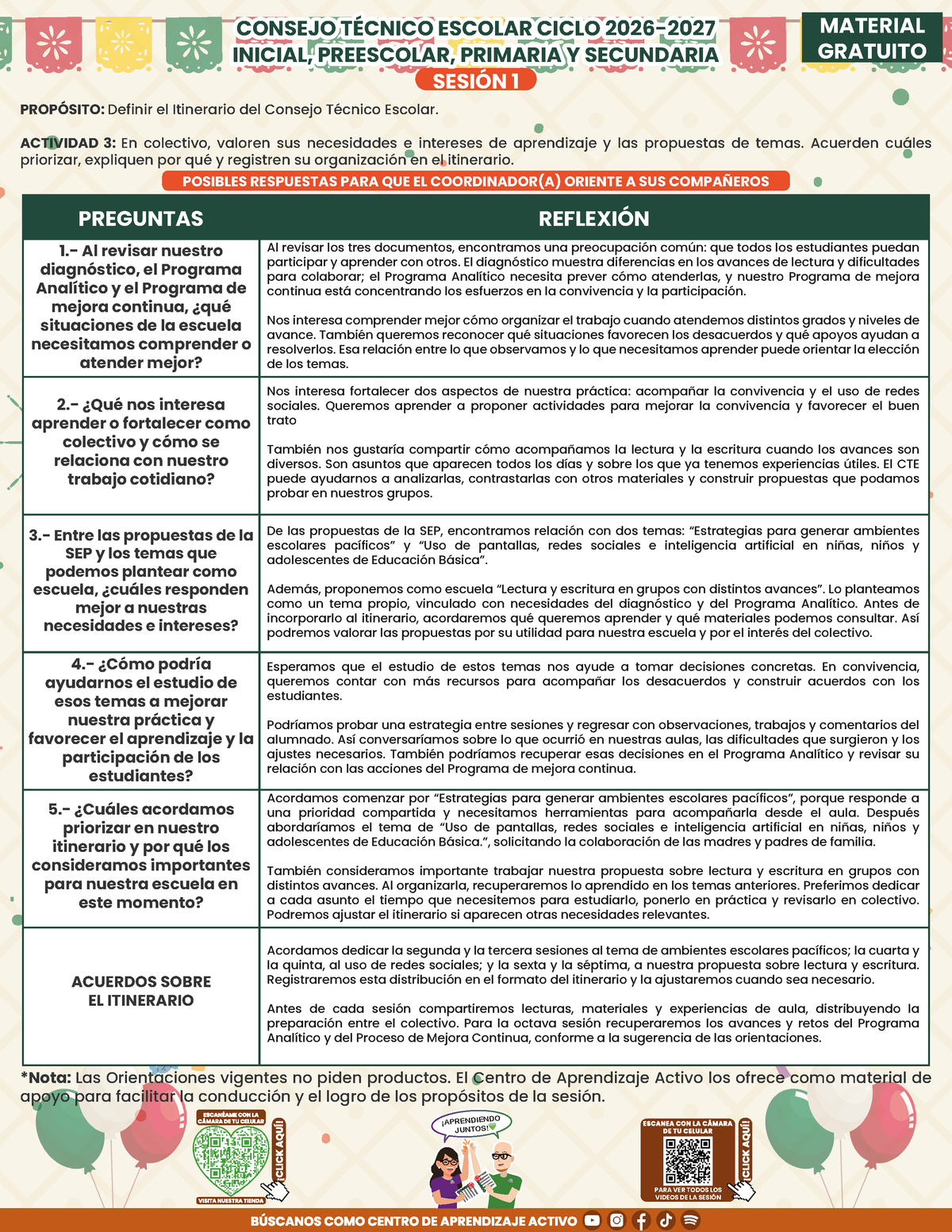Formato de Productos para tu CTE Sesión 1 Septiembre 2026 en PDF