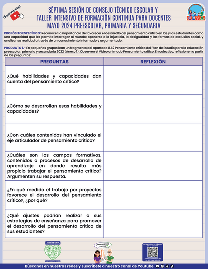 Formatos Productos Séptima Sesión CTE Preescolar, Primaria y Secundaria