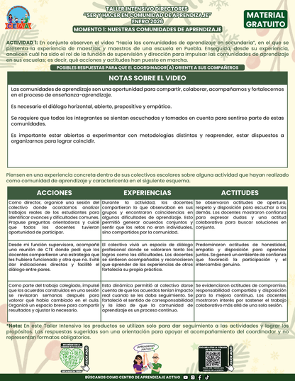 Formato de Productos Taller Intensivo Directores en PDF