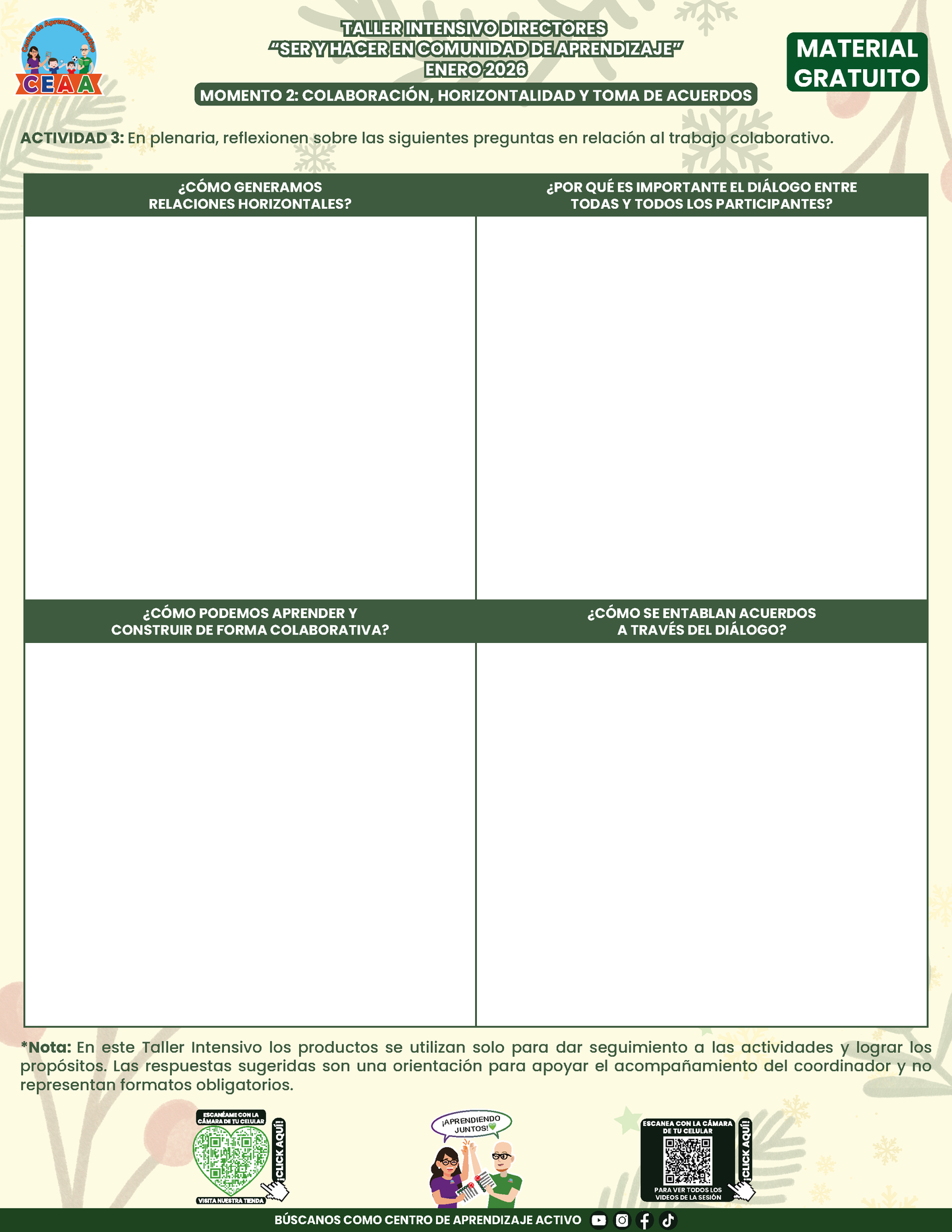 Formato de Productos Taller Intensivo Directores en PDF