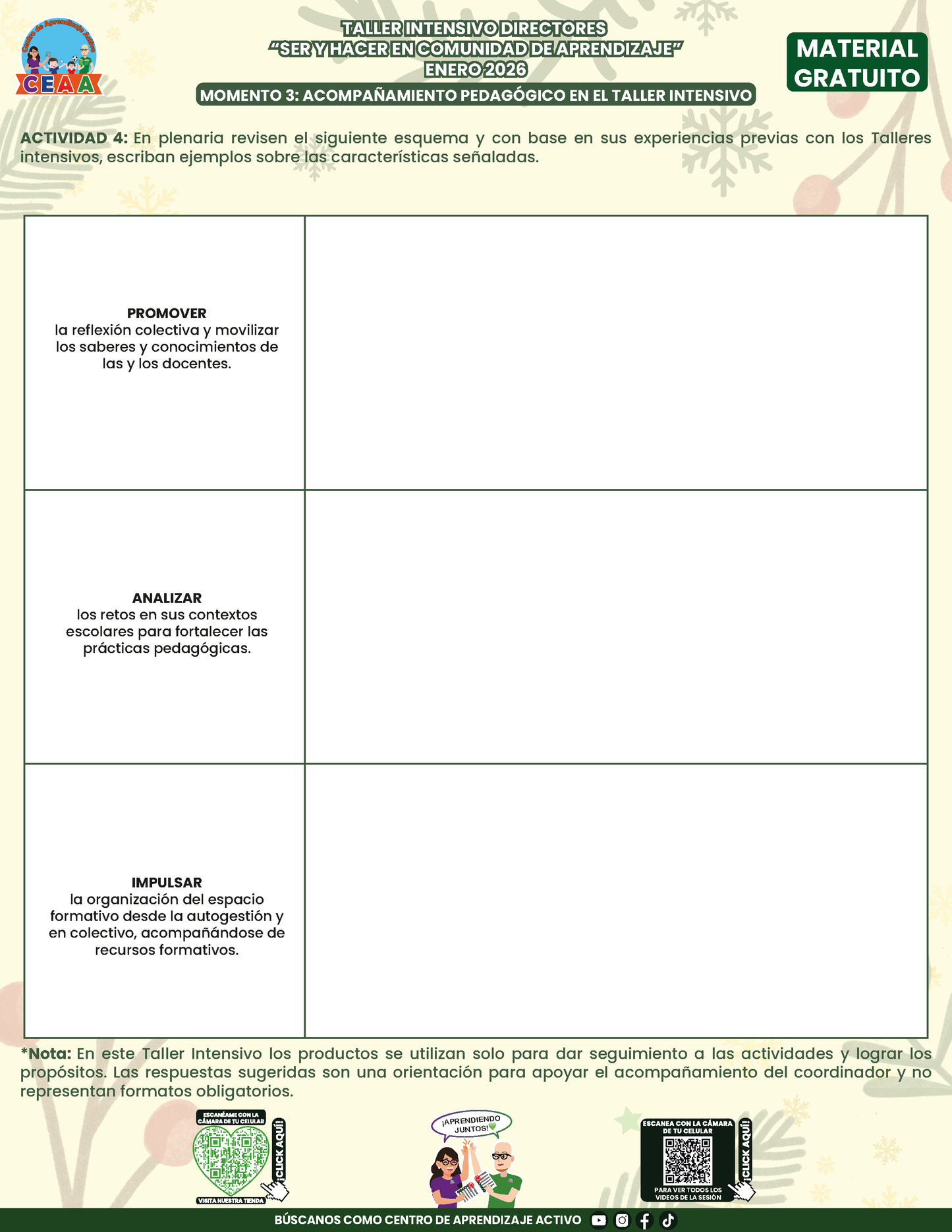 Formato de Productos Taller Intensivo Directores en PDF