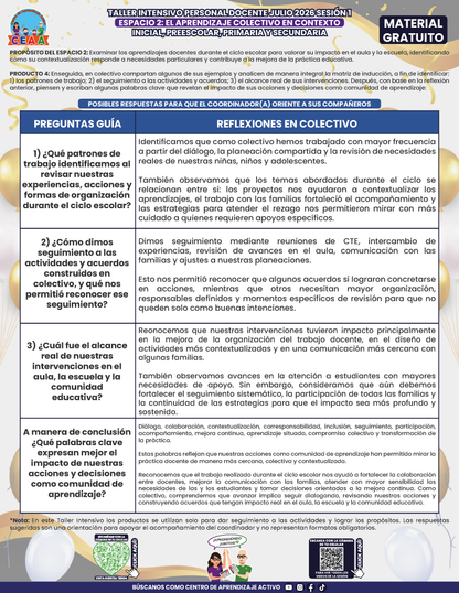 Formato de Productos para tu Taller Intensivo Sesión 1 Espacios 1 y 2 Julio 2026 en PDF