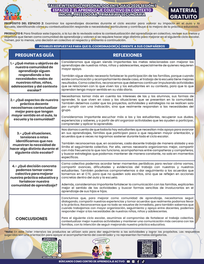 Formato de Productos para tu Taller Intensivo Sesión 1 Espacios 1 y 2 Julio 2026 en PDF