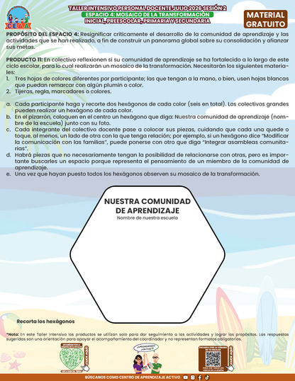 Formato de Productos para tu Taller Intensivo Sesión 2 Espacios 3 y 4 Julio 2026 en PDF