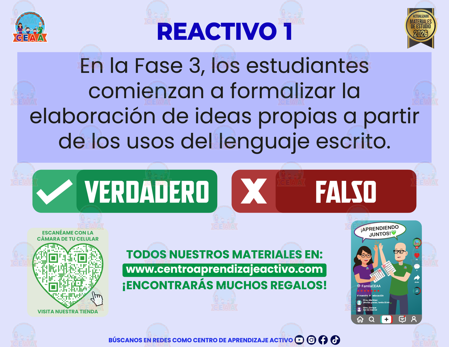 Cuadernillo de Estudio - Programa Sintético Fase 3 - Verdadero o Falso en PDF