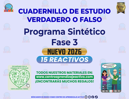 Cuadernillo de Estudio - Programa Sintético Fase 3 - Verdadero o Falso en PDF