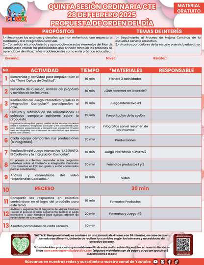 Propuesta Orden Del Día 5° Sesión CTE Febrero 2025 en PDF