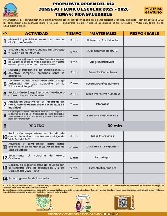 Propuesta Orden del Día Tema 6: VIDA SALUDABLE en PDF