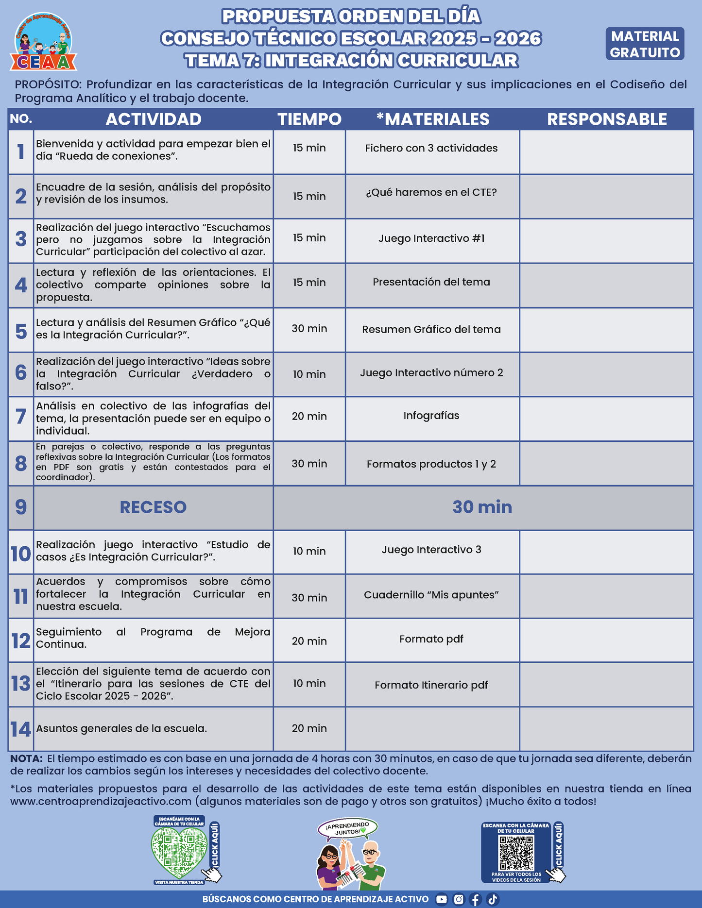 Propuesta Orden del Día Tema 7: INTEGRACIÓN CURRICULAR en PDF