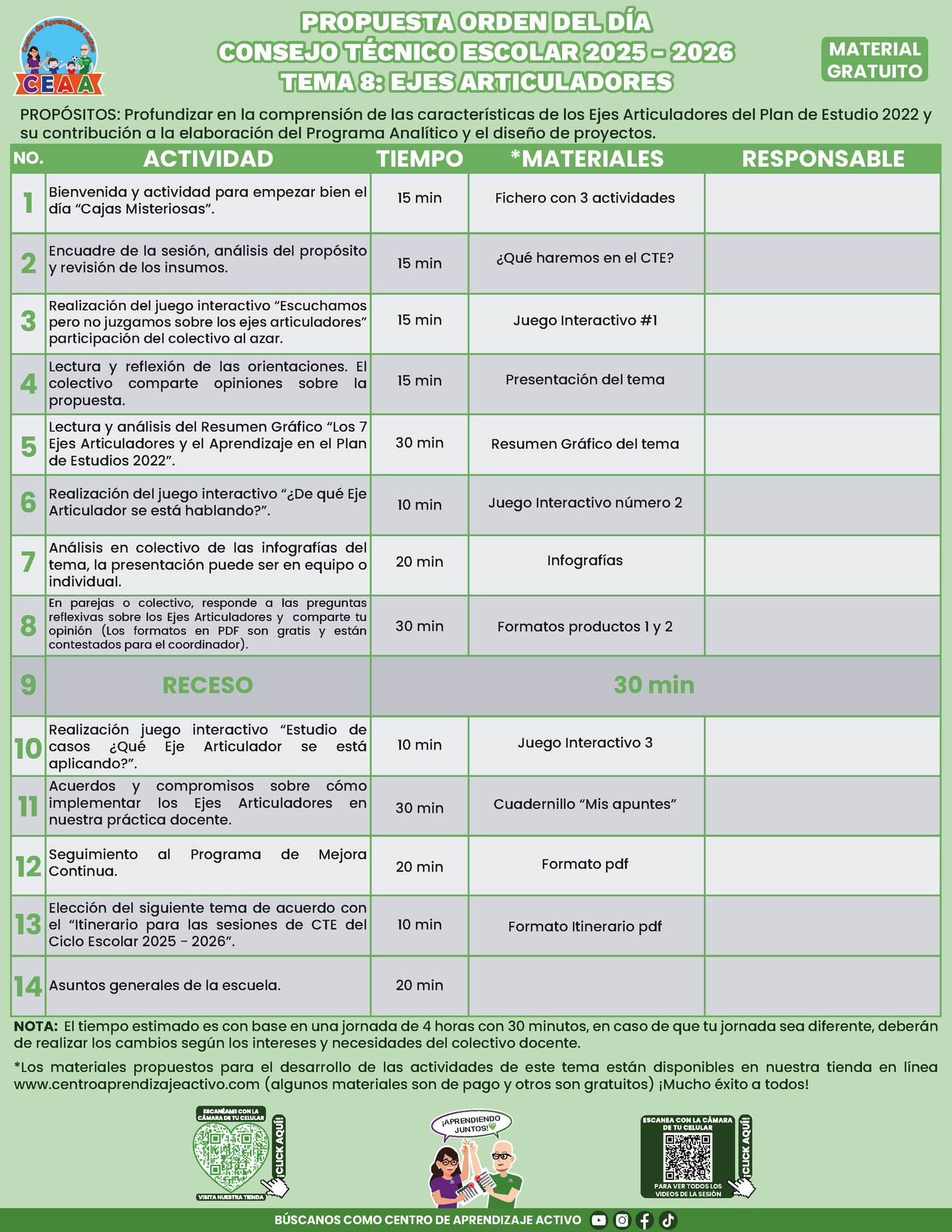 Propuesta Orden del Día Tema 8: EJES ARTICULADORES en PDF