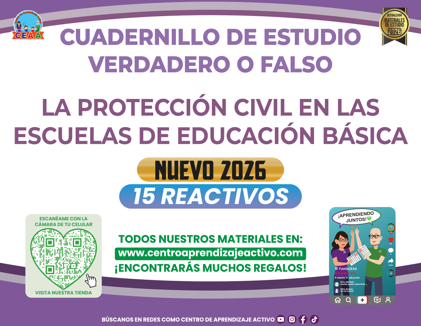 Cuadernillo de Estudio - Protección Civil en las Escuela de Educación Básica - Verdadero o Falso en PDF