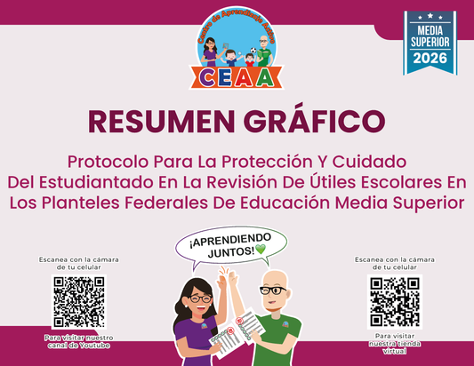 Resumen Gráfico: Protocolo Para La Protección Y Cuidado Del Estudiantado En La Revisión De Útiles Escolares En Los Planteles Federales De Educación Media Superior - Media Superior